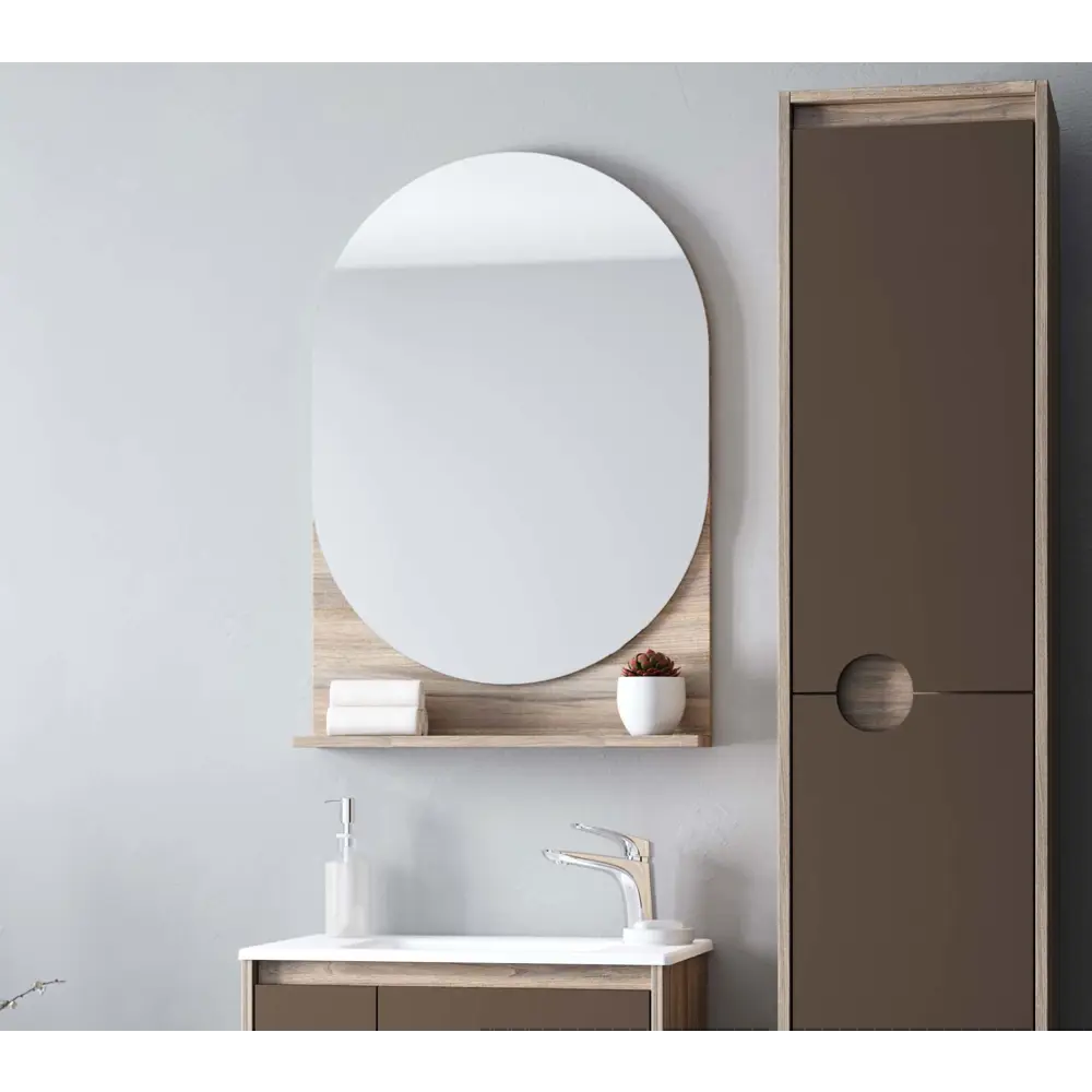 Зеркало Aquaton Анси 60x87 см овальное цвет дерево STLM-2119123