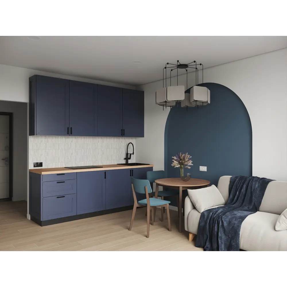 KONSENSA Фасад Котлас синий матовый с филенкой для кухни 30×77 см 89409632 STLM-1580515 - Вид №7