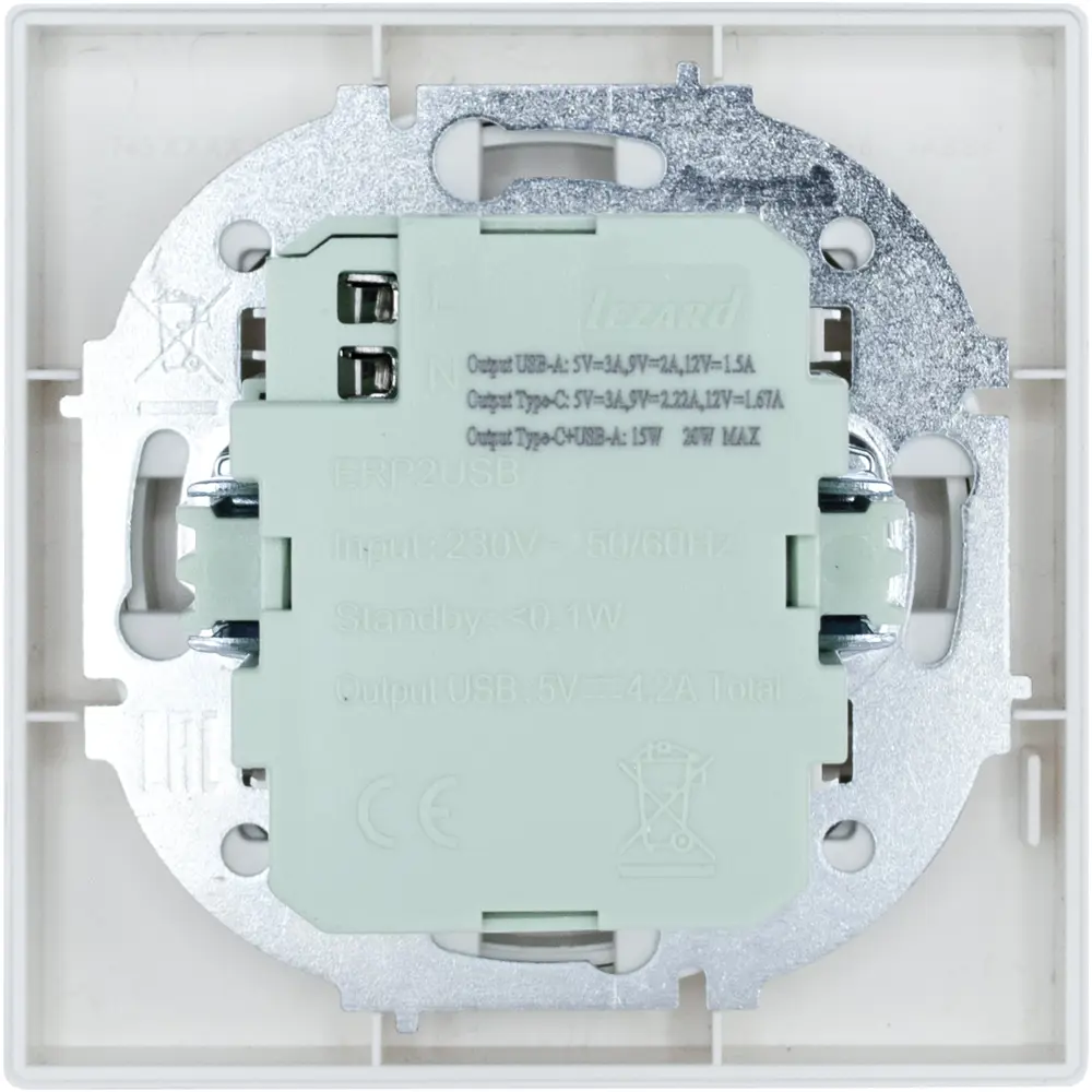 Розетка TC+USB встраиваемая Osen цвет белый LEZARD STLM-2195339 - Вид №7