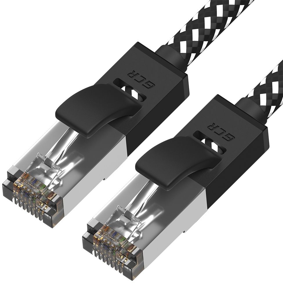 GCR-52021 Gcr патч-корд prof прямой 3.0m, utp медь кат.6, strong черно-белый нейлон, ethernet high speed 10 гбит/с, t568b, gcr-52018 Greenconnect Santreyd 