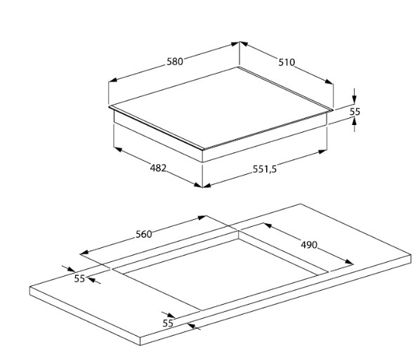 1626070 Индукционная варочная поверхность Beko HII64401MTX STDN-0036463 - Вид №8