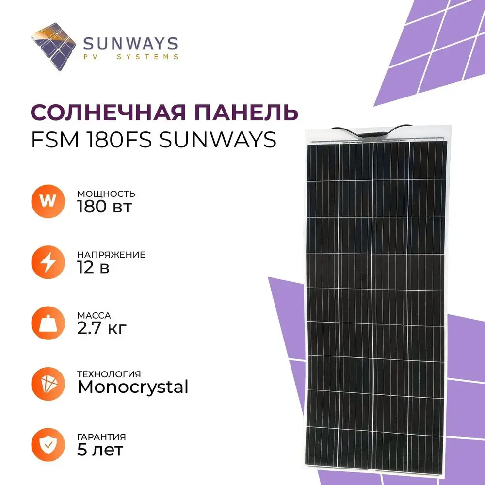 Солнечный модуль Sunways FSM 180FS