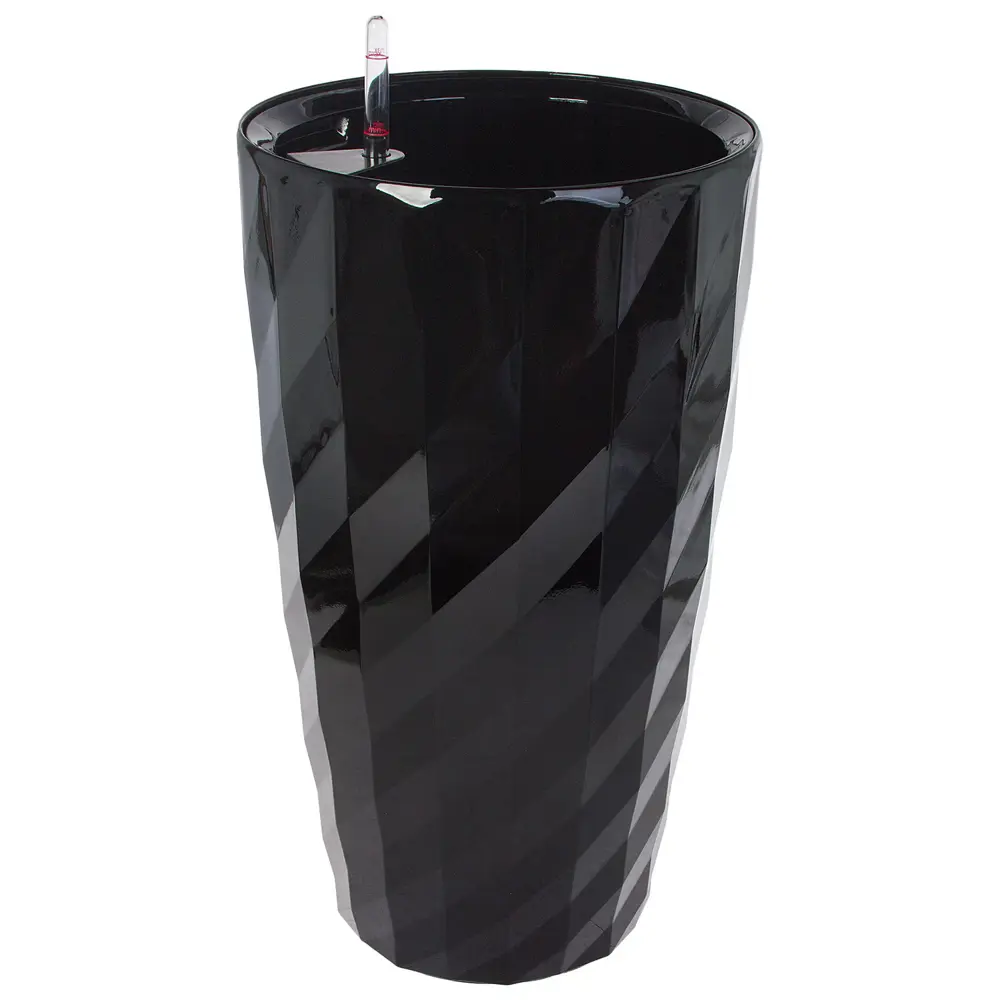 Кашпо Vase rib black Planta vita d 33 см 57 см 14 л abs-пластик черный с автополивом