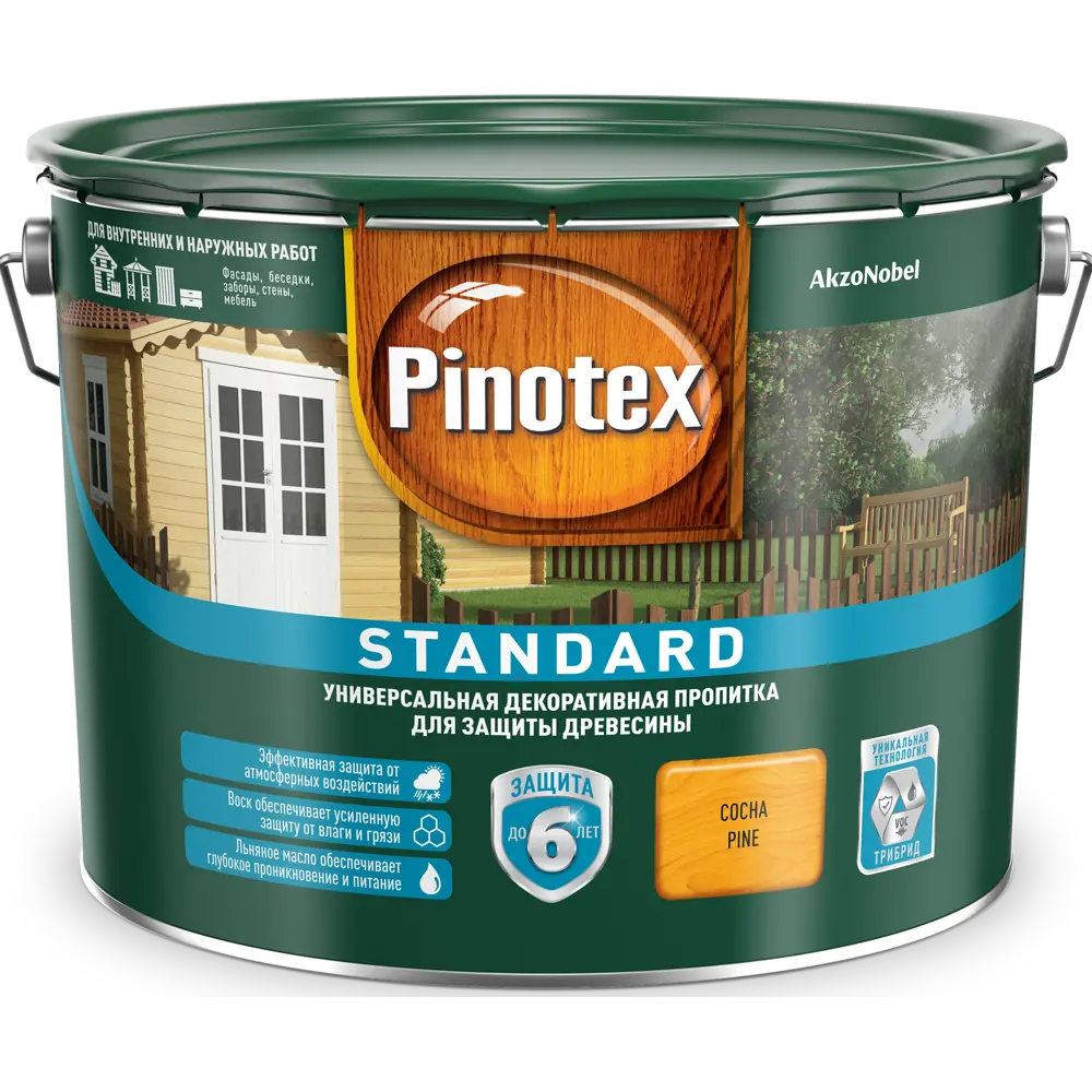Антисептик Pinotex Standard цвет сосна 9 л STLM-2070937 - Вид №1
