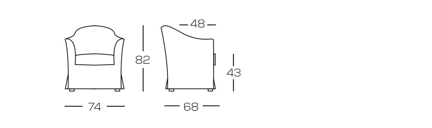 Съемное тканевое кресло с подлокотниками GRUPPO FOX день Фокса ARCH-00143092 - Вид №4