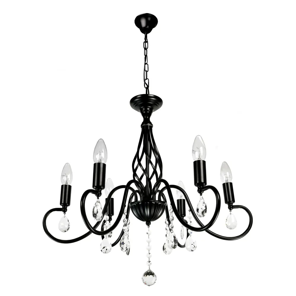 Люстра "Черный жемчуг" 6хЕ14х40 Вт металл, цвет чёрный СВЕТПРОМЪ STLM-2075812 - Вид №1