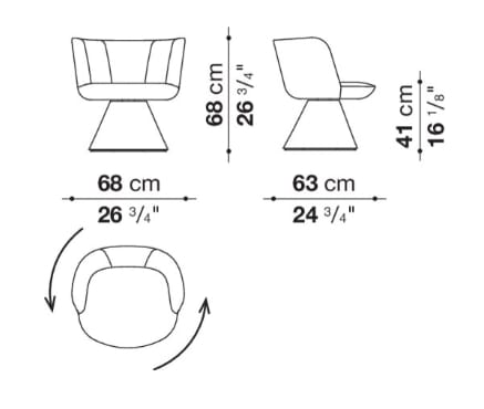 Ткань поворотный стул B&B Italia Flair O' ARCH-00098981 - Вид №4