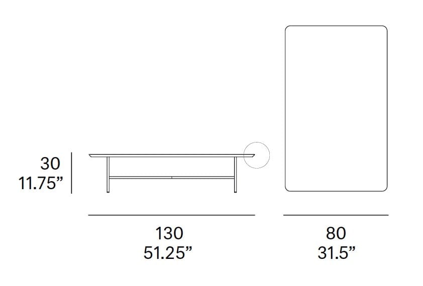 Прямоугольный низкий садовый столик EXPORMIM града ARCH-00152851 - Вид №2