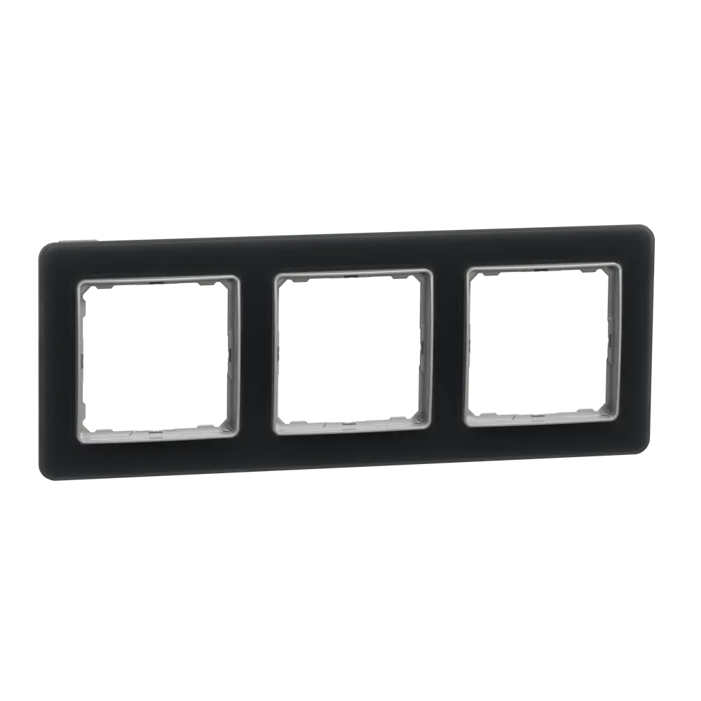 Рамка для розеток и выключателей Systeme Electric Sedna Design  3 поста, цвет дымчатое стекло STLM-2162685 - Вид №1