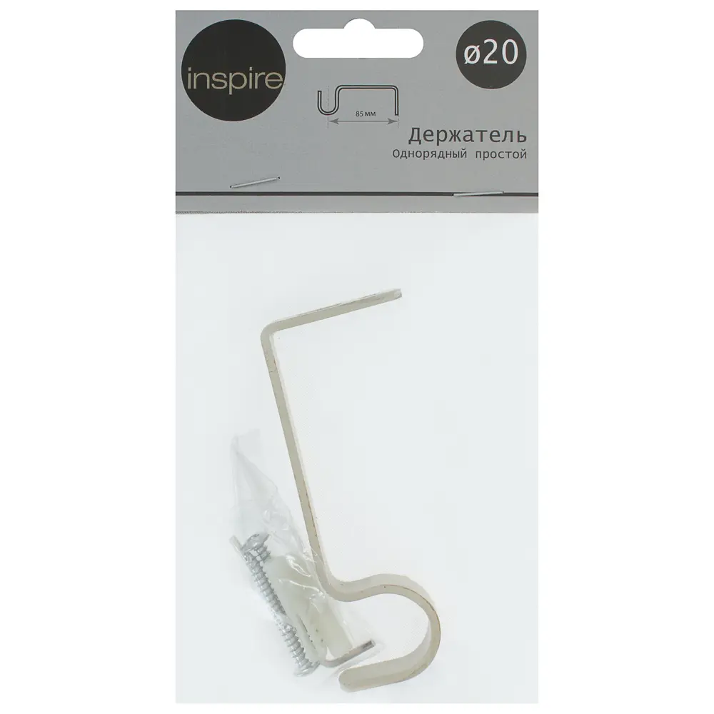 Держатель однорядный простой Inspire 8,5 см цвет белый антик STLM-2199122 - Вид №4