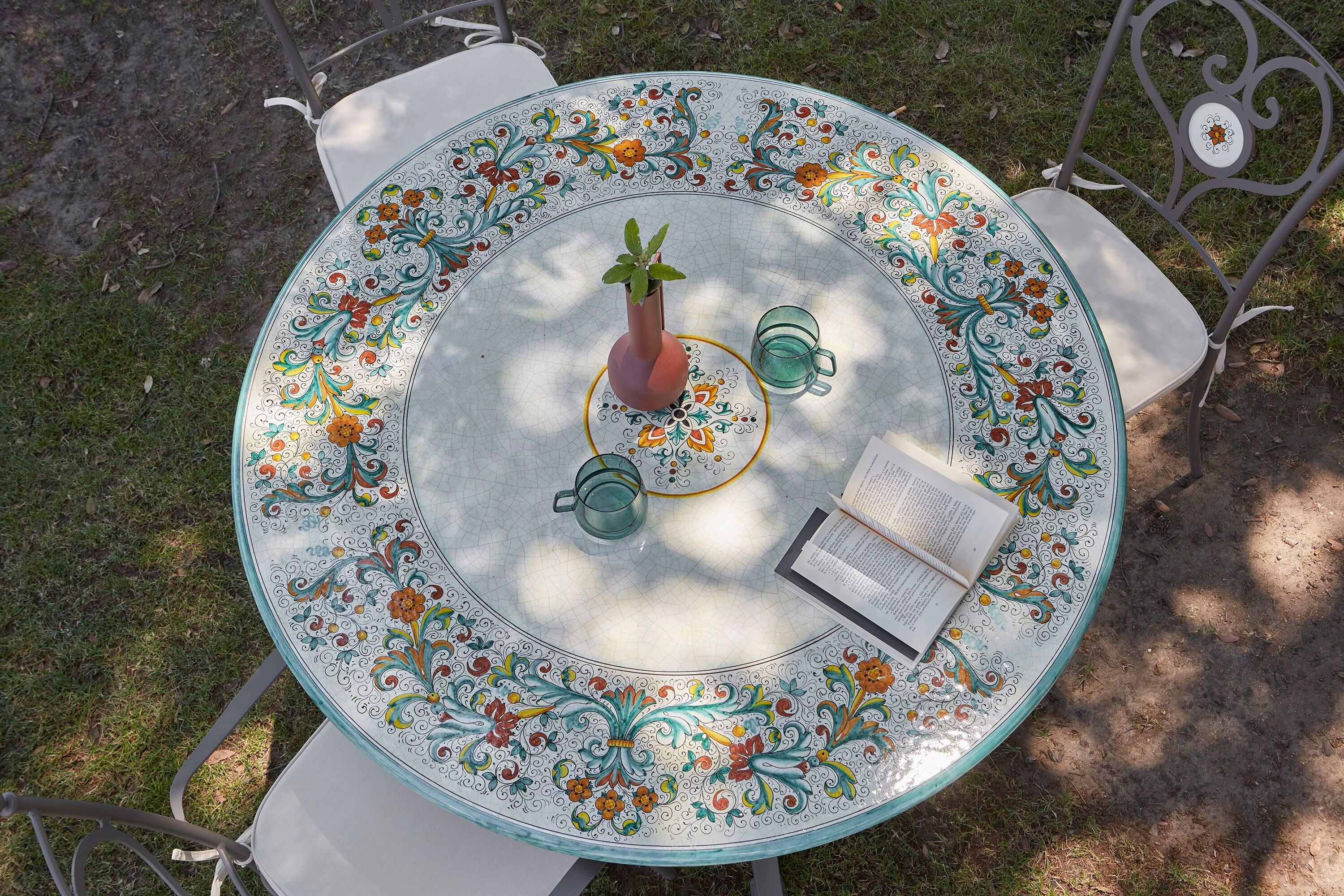 Садовый стол из фаянса и нержавеющей стали DOMIZIANI классический ARCH-00097648 - Вид №5