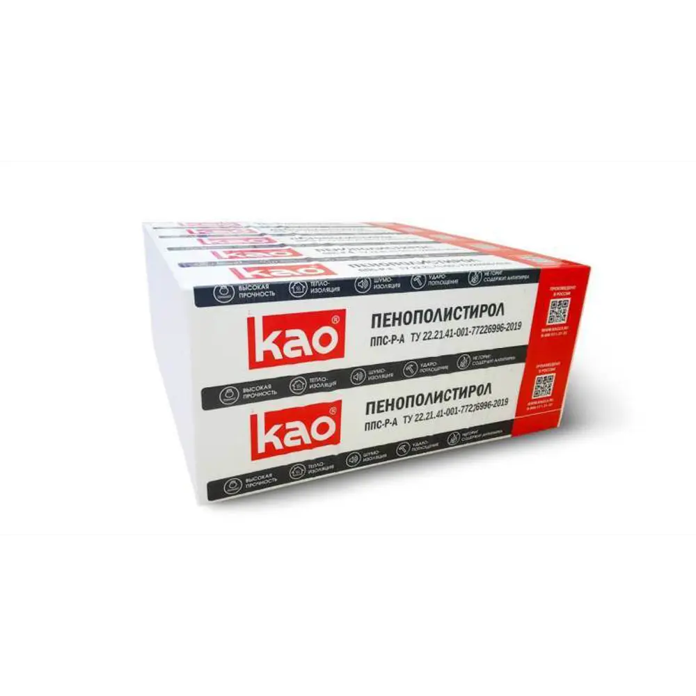 Пенополистирол ППС-13 30 мм 1000x1000 мм 1 м² KAO STLM-2016060 - Вид №2