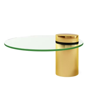 Журнальный столик стеклянный с золотой ножкой 90 см Equilibre от Delight Collection DELIGHT COLLECTION  242667 Прозрачный;золото