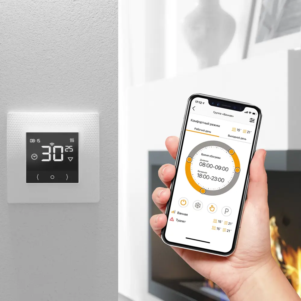 Терморегулятор для теплого пола Теплолюкс Ecosmart 25 электронный программируемый цвет белый STLM-2165115 - Вид №8