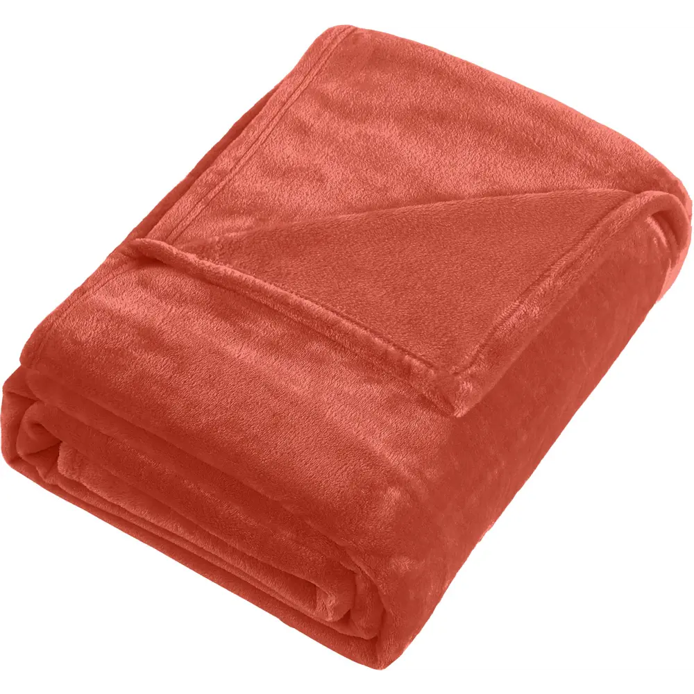 Плед Santreyd Flandria - уютный терракотовый из микрофибры 200×220 см 89380495 STLM-1537137