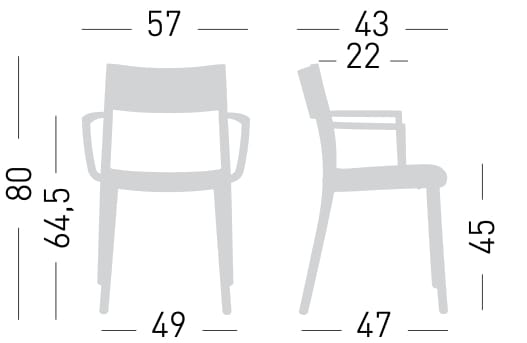 Штабелируемый стул из инженерного пластика с подлокотниками GABER TO-ME B ARCH-00134425 - Вид №6