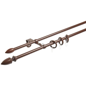 Карниз двухрядный Gracia 160 см металл цвет коричневый