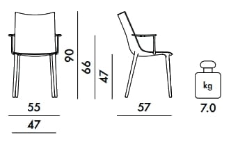 Стул из инженерного пластика с подлокотниками Kartell H. H. H ARCH-00022386 - Вид №71