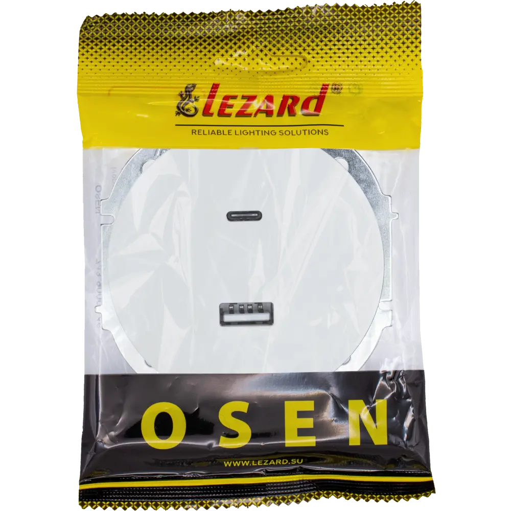 Розетка TC+USB встраиваемая Osen цвет белый LEZARD STLM-2195339