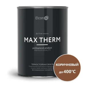 91922374 Эмаль Elcon термостойкая MAX Therm коричневая до 400ºС 0.8 кг STLM-1372968