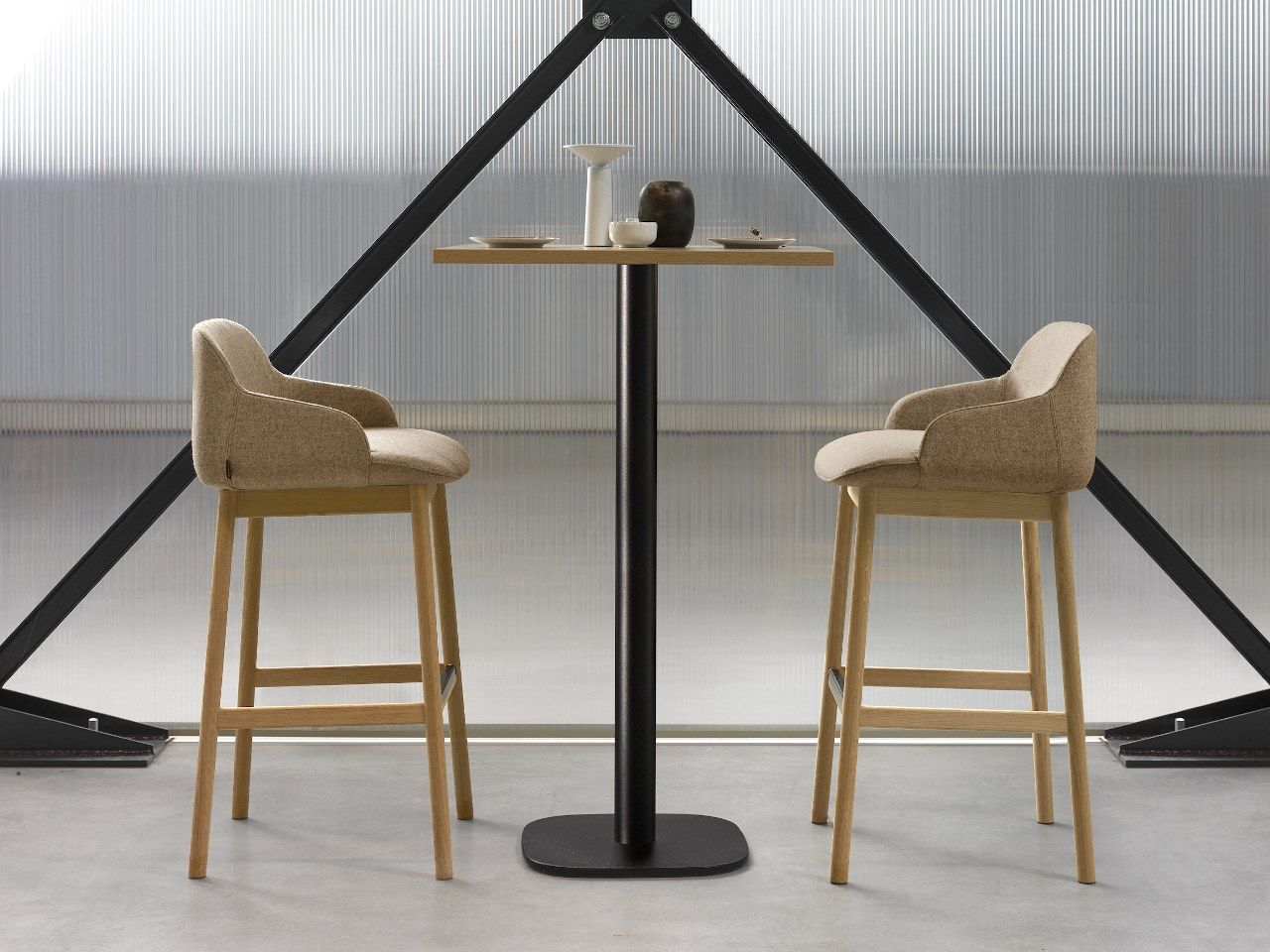 Мягкий барный стул с подставкой для ног Quinti Sedute ARCH-00123927 - Вид №3