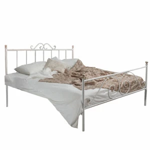 Кованая двуспальная кровать 160х200 с двумя спинками белая "Оливия" FRANCESCO ROSSI ОЛИВИЯ 134655 Белый