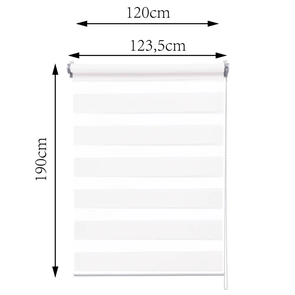 Штора рулонная день-ночь Inspire Siberia 120x190 см белая White 0 STLM-2136286 - Вид №8