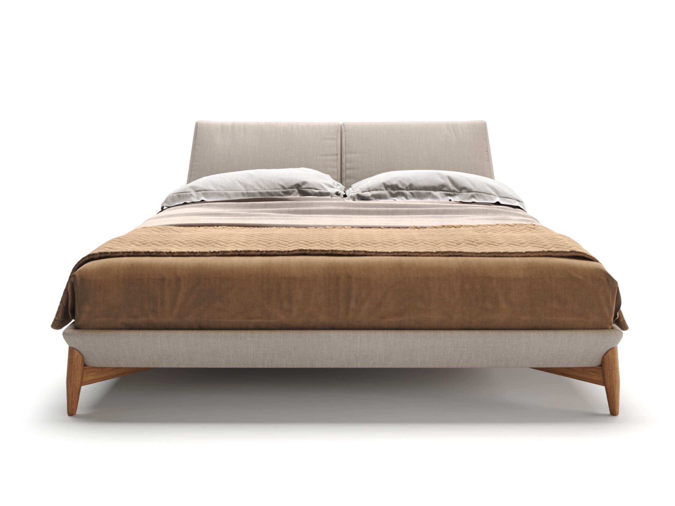 Деревянная двуспальная кровать с мягким изголовьем PRADDY Natur ARCH-00029611 - Вид №2