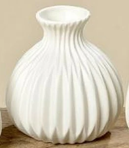 Ваза фарфоровая белая круглая крупный рельеф 11 см Esko FRATELLI BARRI ART 00-3886113 Белый
