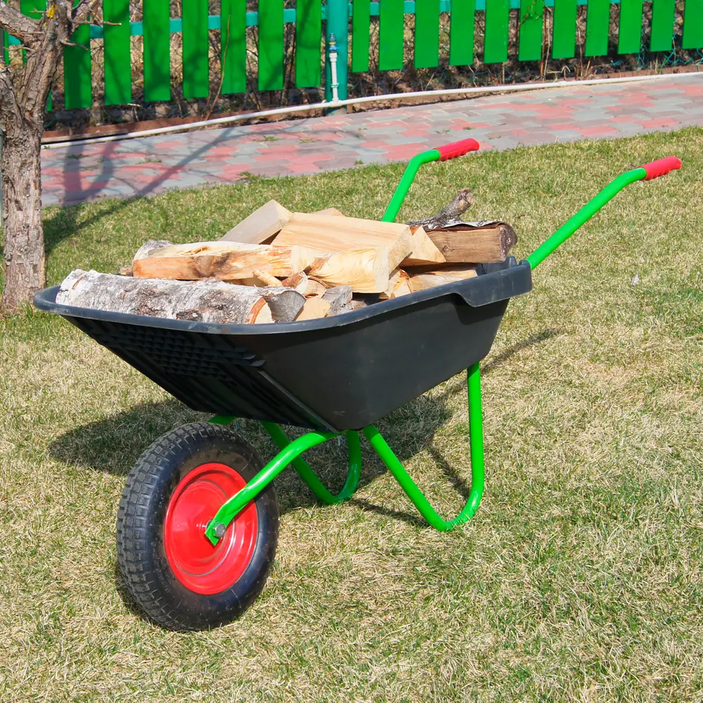 Тачка садовая одноколесная 70 кг 70 л полипропилен цвет черный ПАВЛОВСКАЯ ЗАРЯ STLM-2156980 - Вид №9