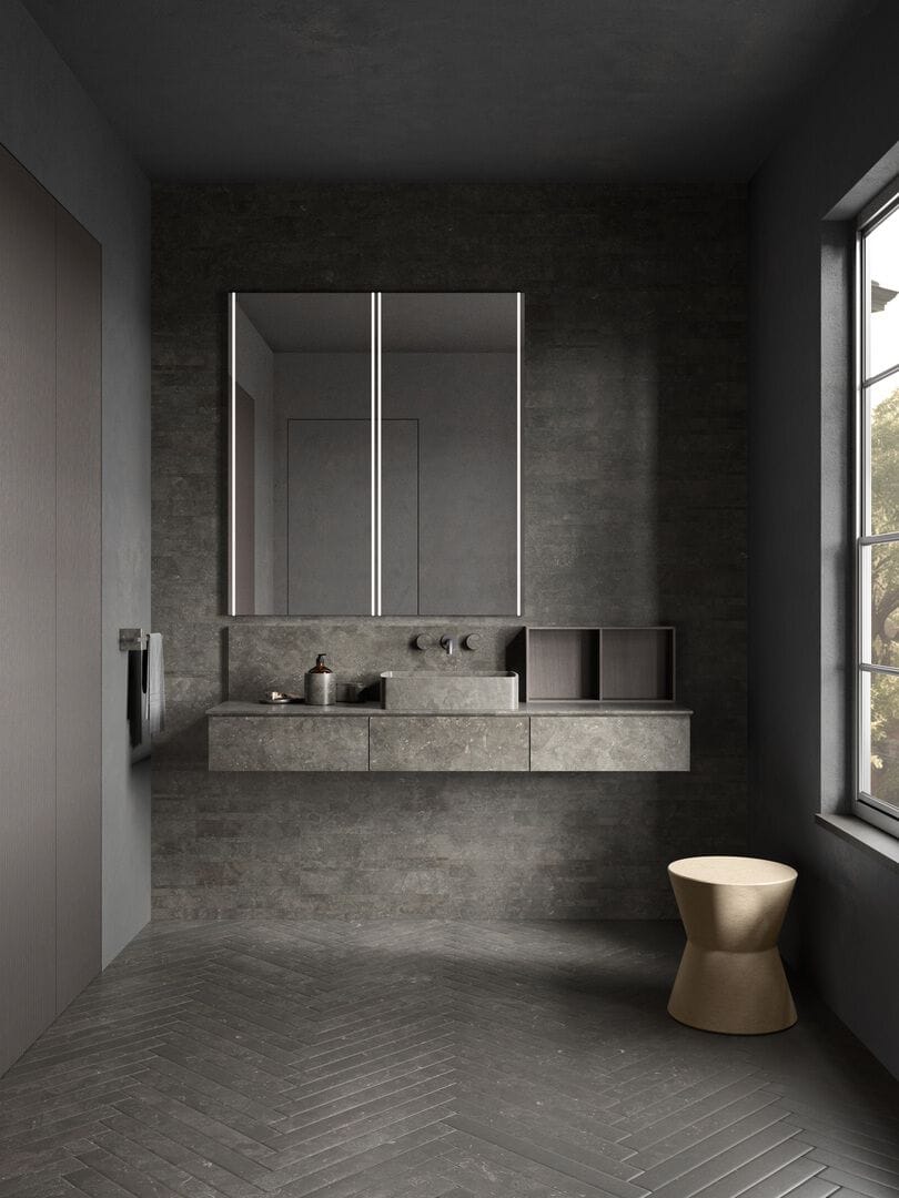 Мраморный секционный умывальник с зеркалом Salvatori HITO ARCH-00066235 - Вид №1