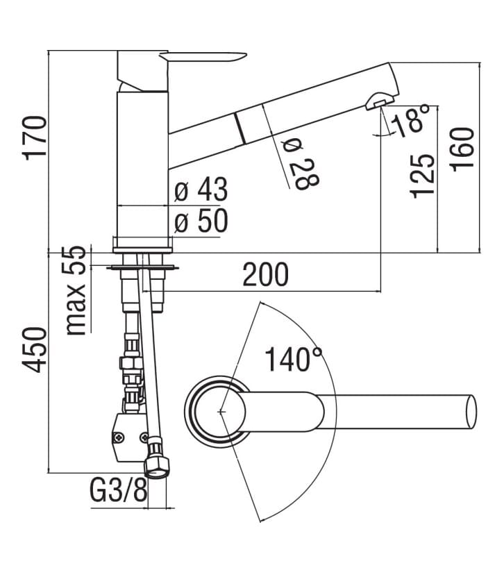Кухонный смеситель для пола Nobili Sand ARCH-00133975 - Вид №2
