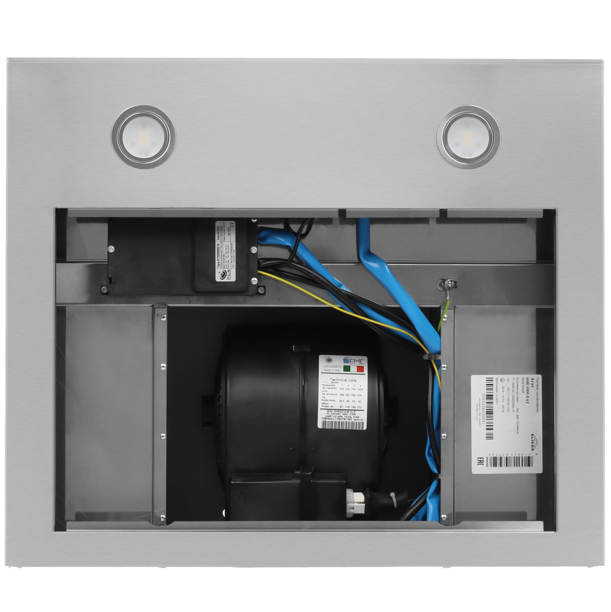 1184226 Вытяжка каминная ELIKOR Агат 60Н-1000-Е4Д серебристый/белый STDN-0108965 - Вид №6