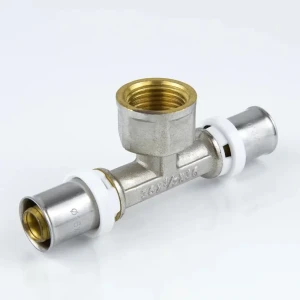 Тройник комбинированный Aquasfera 20x3/4"x20 мм ВР никелированная латунь 027-8855