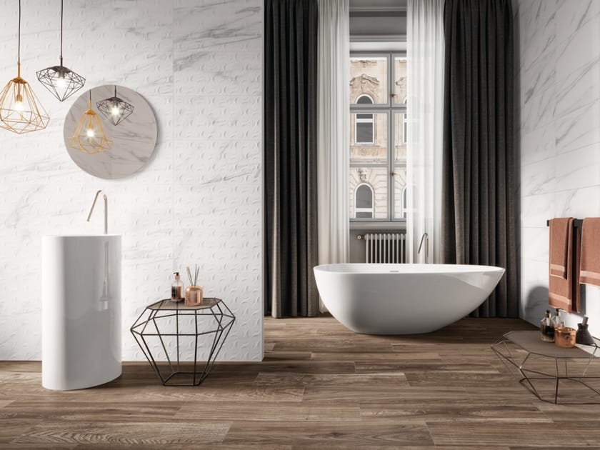 Белое керамическое покрытие с эффектом мрамора RECER мастерство ARCH-00019416