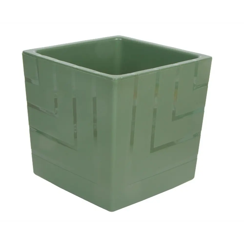 EVERGREEN DESIGN Квадро - квадратный кашпо для комнатных растений нефритового оттенка 89363911 СЕРИЯ Квадро STLM-1417525