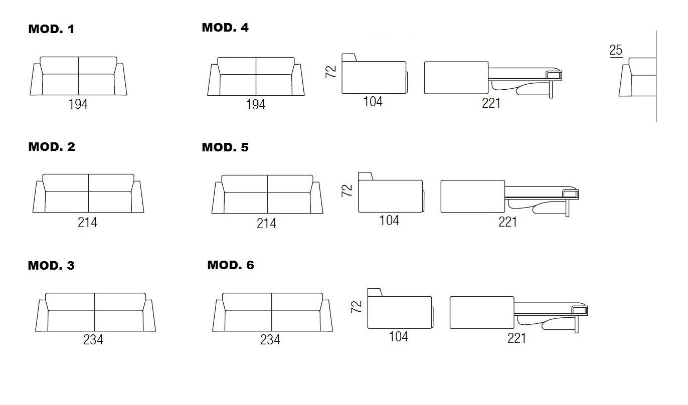 Диван-кровать из ткани Milano Bedding PARKER SMALL ARCH-00068412 - Вид №2