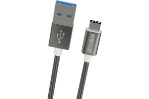 19003764 Кабель TypeC-USB A USB3.0 нейлон SpaceGray, 2,0m 53183 Interstep