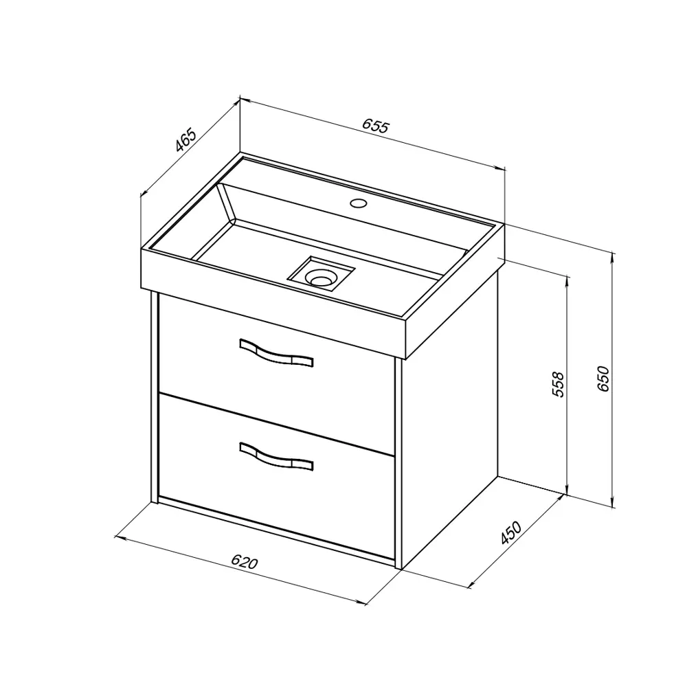 Aquanet Инди Вилис - подвесная тумба под раковину 65 см дуб веллингтон 83075748 STLM-0038891 - Вид №13