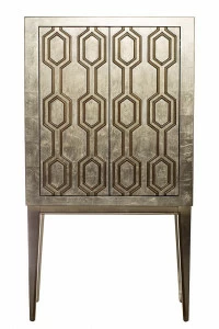 Барный шкаф с дверцами серебряный Art GARDA DECOR  039872 Серебро