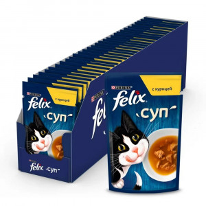 ПР0048794*30 Корм для кошек Суп с курицей, пауч 48 г (упаковка - 30 шт) FELIX