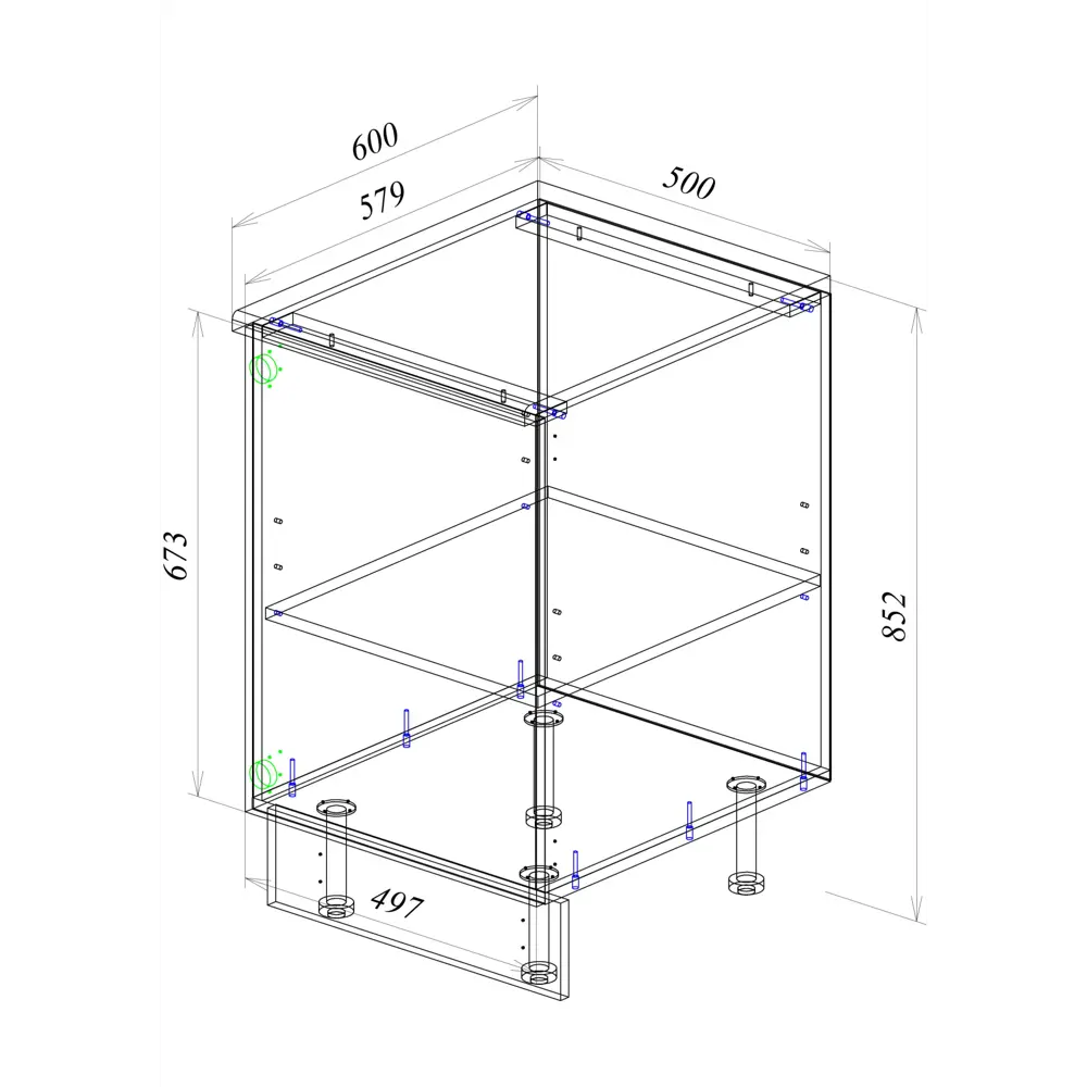 Кухонный шкаф напольный Парма 50x85.2x60 см ЛДСП цвет камень темный Santreyd STLM-2025960 - Вид №9