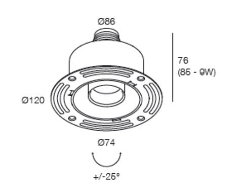 Регулируемый встраиваемый прожектор DGA тон ARCH-00123887 - Вид №2