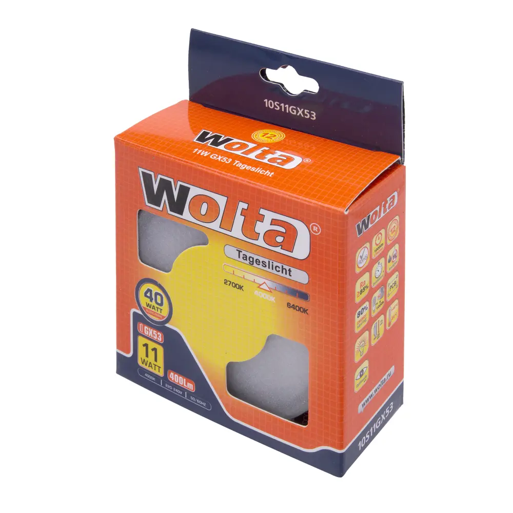 Лампа энергосберегающая Wolta спот GX53 11 Вт свет холодный белый 13895579 STLM-2183506  - Вид №1
