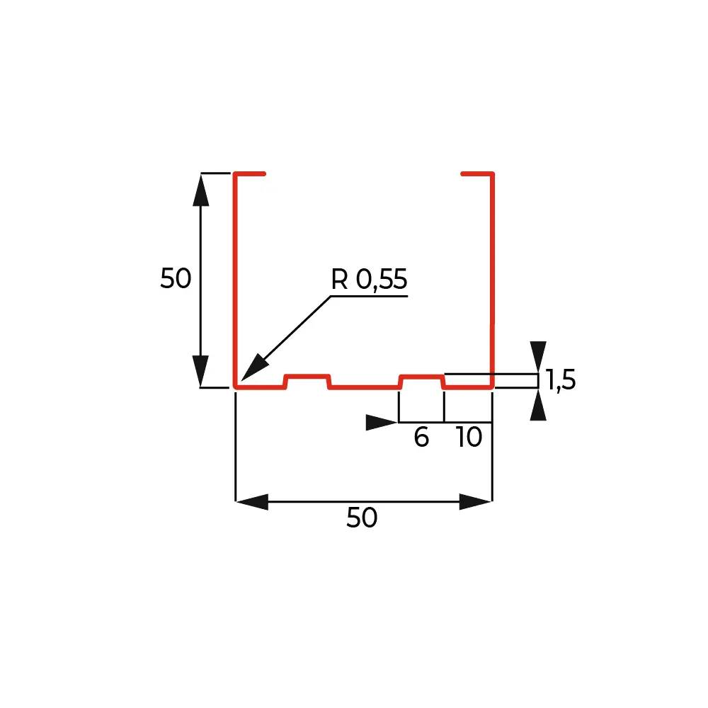 Профиль стоечный (ПС-2) Премиум 0.6 мм 50x50x3000 мм STLM-2159278 - Вид №2