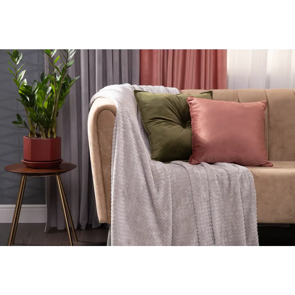 Подушка с пуговицей Бархат 43x43 см цвет зеленый 89112393 STLM-2119626 LINEN WAY  - Вид №4