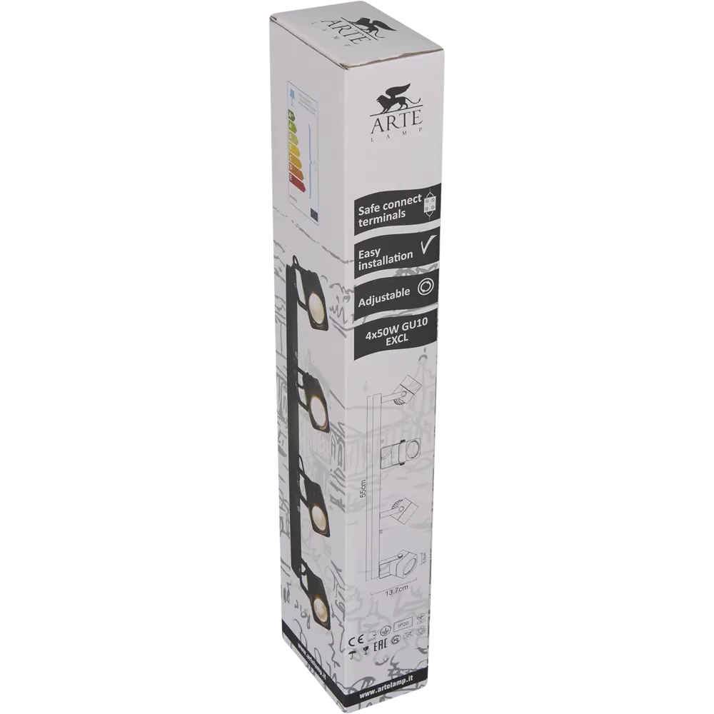 Спот поворотный Lene 4хGU10х50 Вт металл цвет чёрный Arte Lamp STLM-2192731 - Вид №5