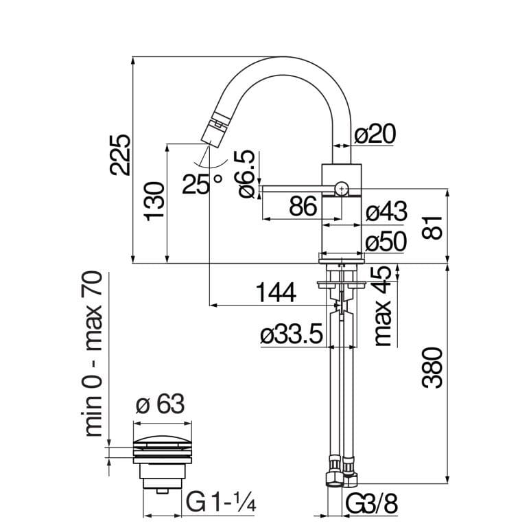 Смеситель для биде с одной ручкой Nobili Velis ARCH-00000154 - Вид №4