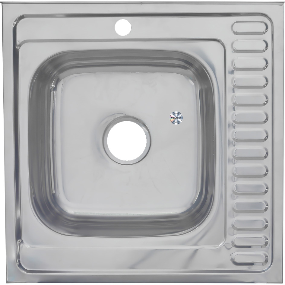Мойка 6060 L MELANA 0,8/180 накладная прямоугольная с сифоном (006 t L *10) 006 t L (*10) - Вид №1