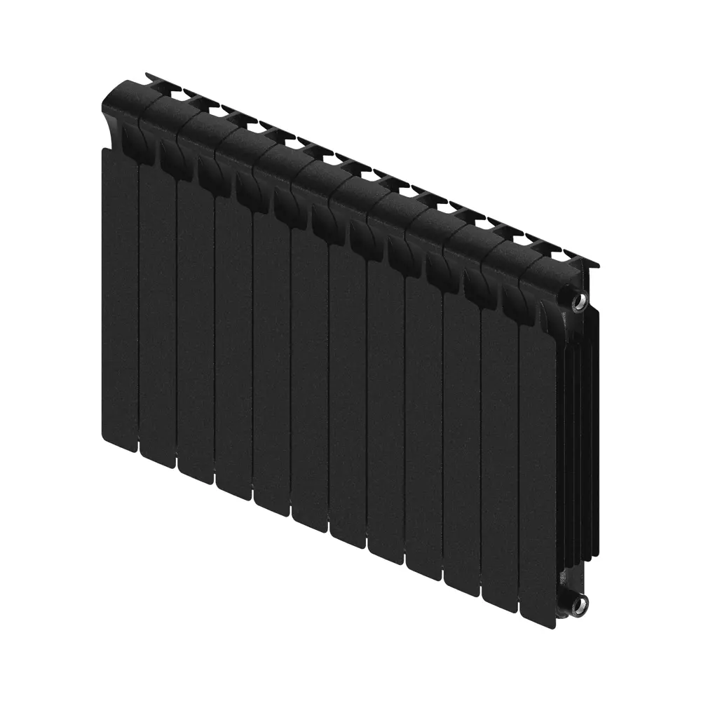 Радиатор секционный Rifar Monolit M50012RAL9005 500/100 12 секций боковое подключение биметалл черный 82560799 STLM-2130094 - Вид №1